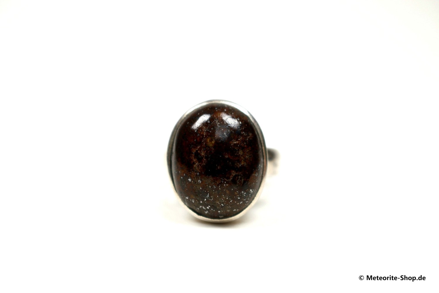 Stein-Meteorit-Ring (NWA 869 | Cabochon | Gr. 58 | 925er Silber) - 9,00 g