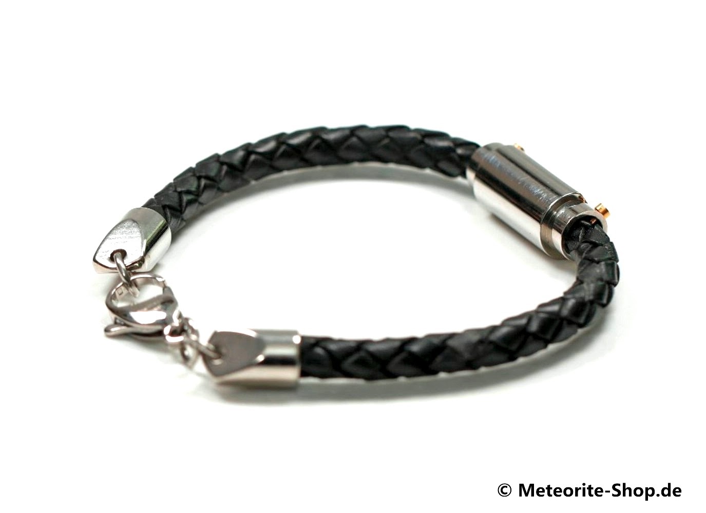 Eisen-Meteorit Lederarmband (Muonionalusta | Schwarz | Geflochten)