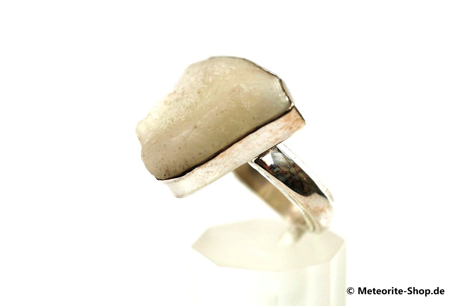 Libyscher Wüstenglas-Ring (Impaktglas | Natura | Gr. 58 | 925er Silber) - 6,60 g