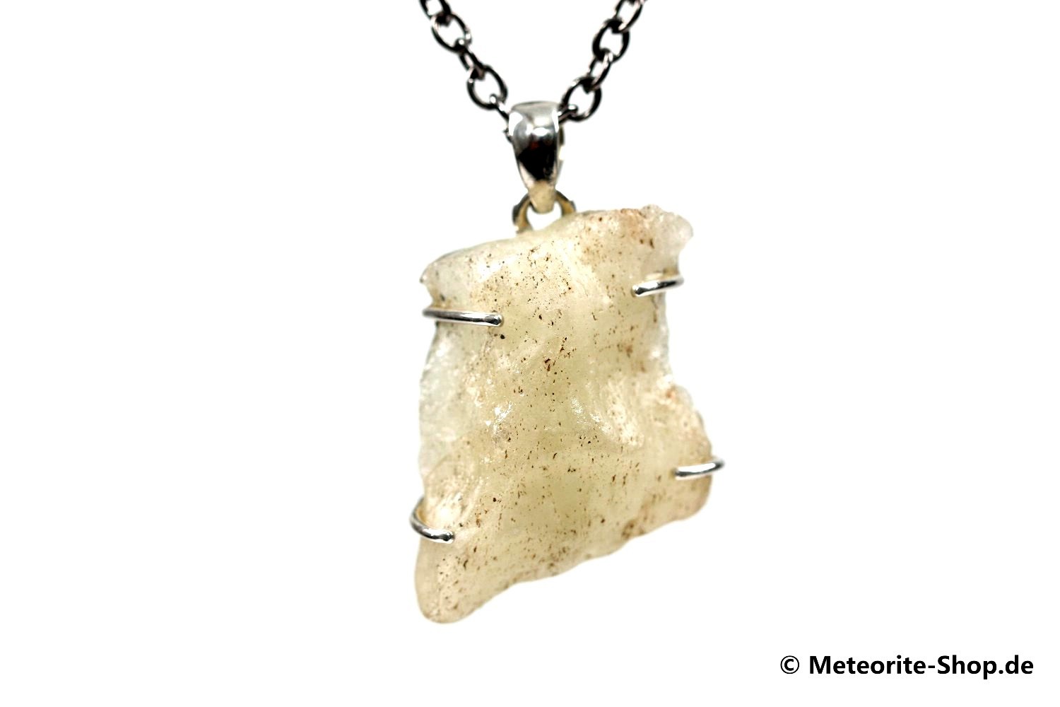 Libyscher Wüstenglas-Anhänger (Impaktglas | Natura | 925er Silber) - 8,20 g