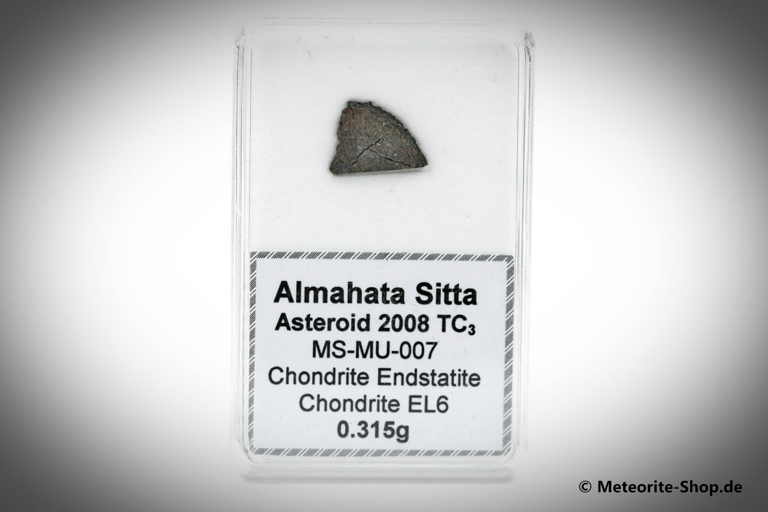 Almahata Sitta Meteorit (MS-MU-007: Enstatit-Chondrit > EL6) - 0,315 g