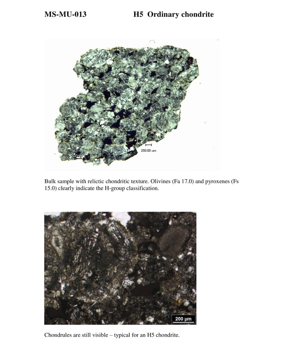 Almahata Sitta Meteorit (MS-MU-013: Gewöhnlicher Chondrit > H5, L/LL) - 0,115 g