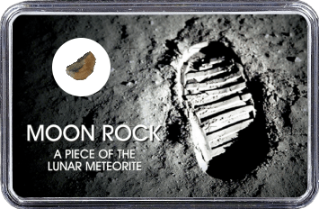 Mond Meteorit NWA 10318 (Motiv: Astronaut-Fußabdruck im Mondstaub)