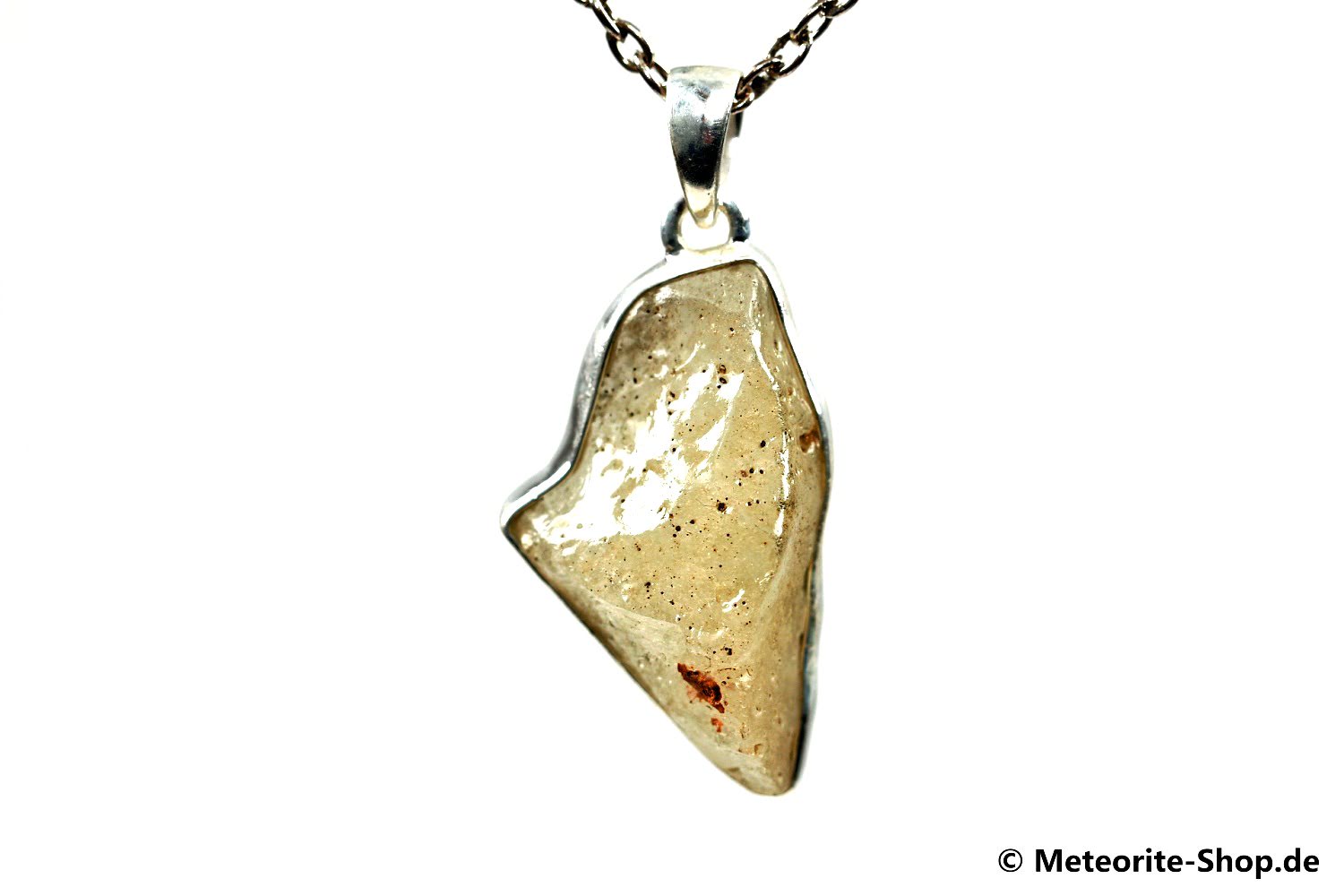 Libyscher Wüstenglas-Anhänger (Impaktglas | Natura | 925er Silber) - 7,20 g