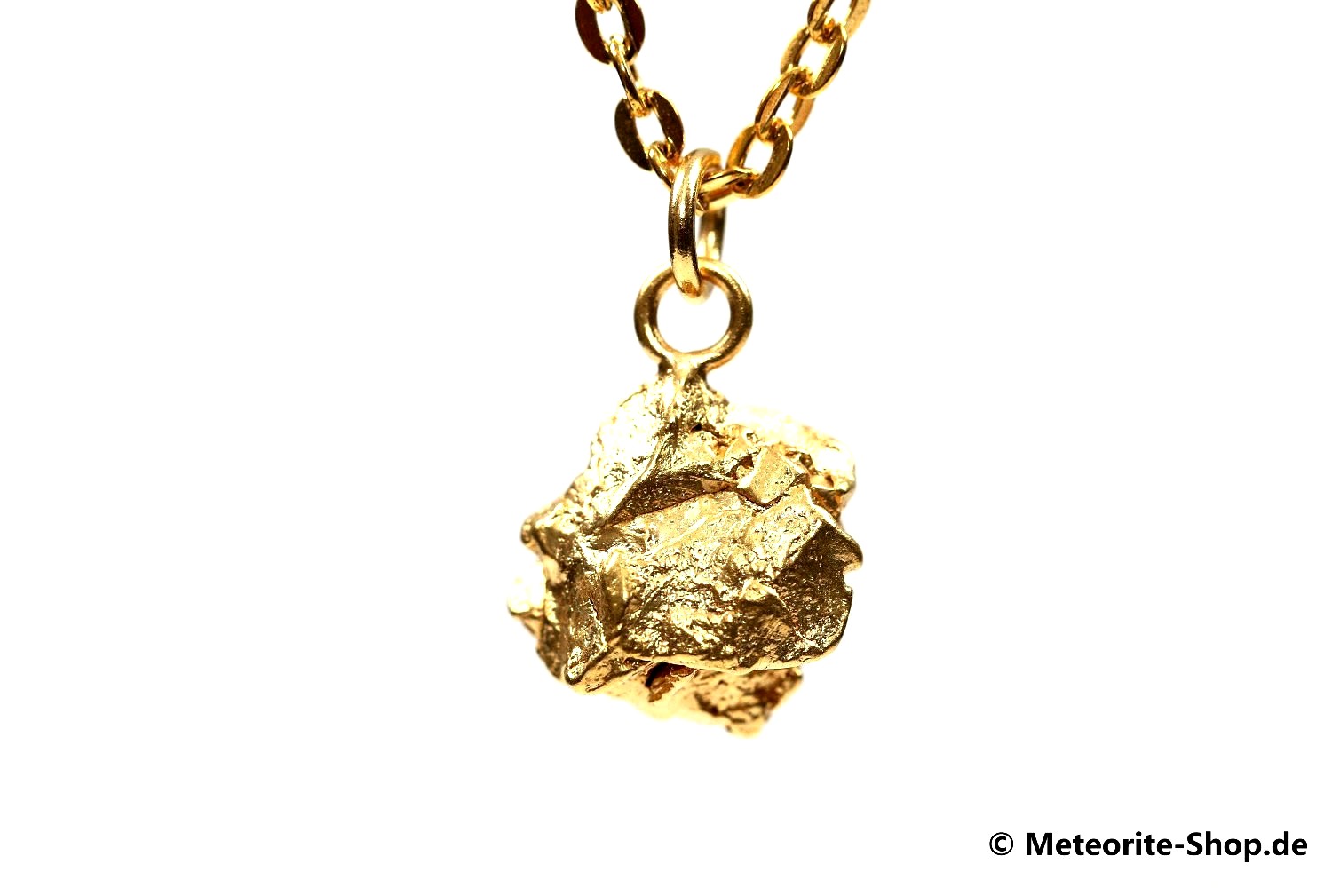 Eisen-Meteorit-Anhänger (Campo del Cielo | Natura | Vergoldet) - 4,10 g