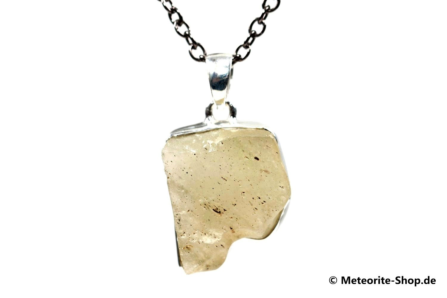 Libyscher Wüstenglas-Anhänger (Impaktglas | Natura | 925er Silber) - 8,40 g