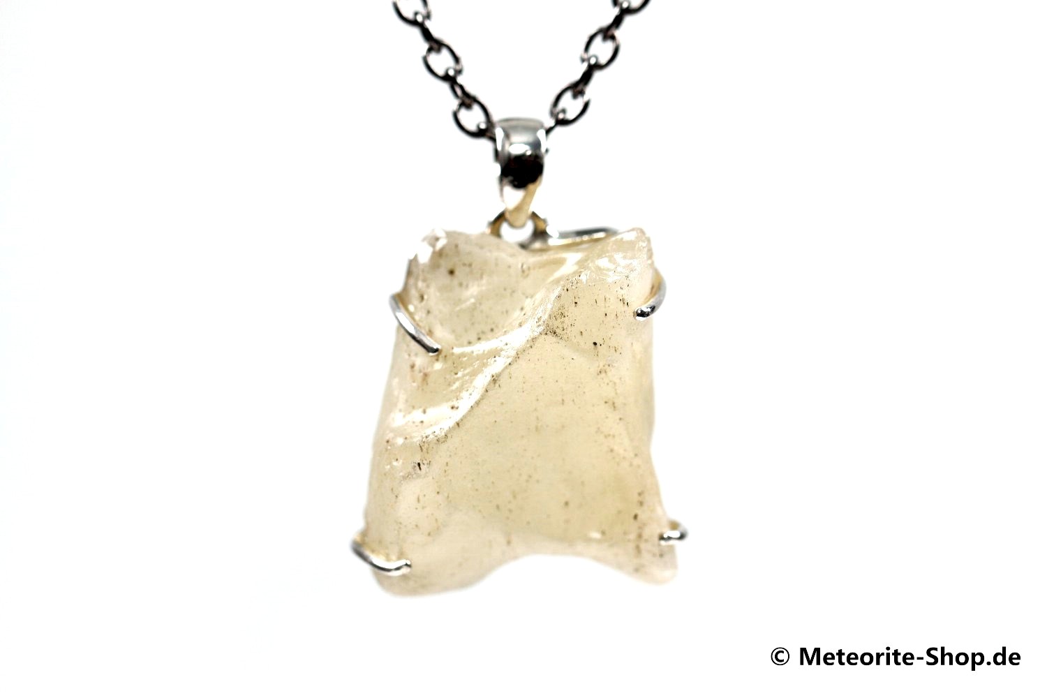 Libyscher Wüstenglas-Anhänger (Impaktglas | Natura | 925er Silber) - 10,40 g