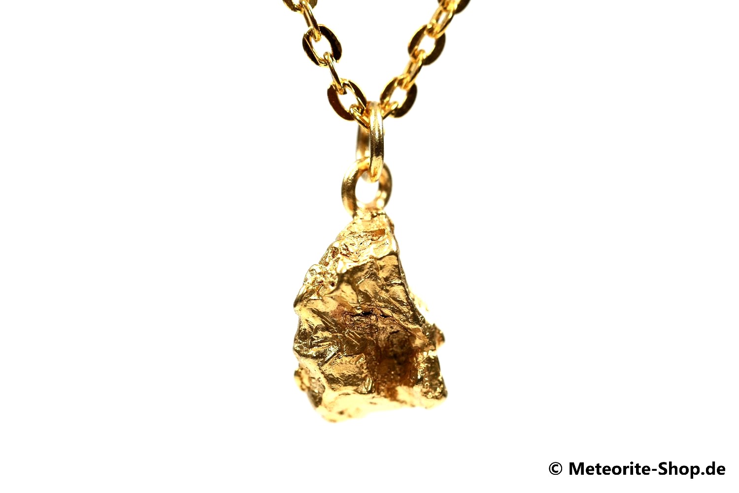 Eisen-Meteorit-Anhänger (Campo del Cielo | Natura | Vergoldet) - 4,00 g