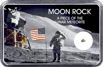 Mond Meteorit Lahmada 020 (Motiv: Astronaut mit US-Flagge II)