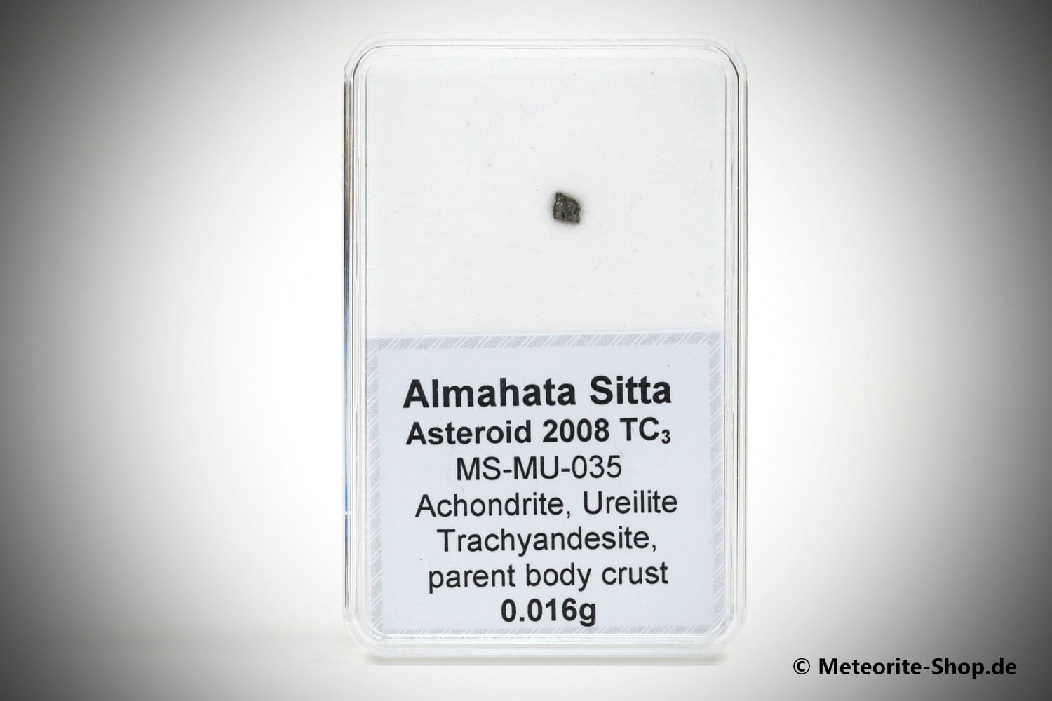 Almahata Sitta Meteorit (MS-MU-035: Ureilit > Trachyandesit) - 0,016 g