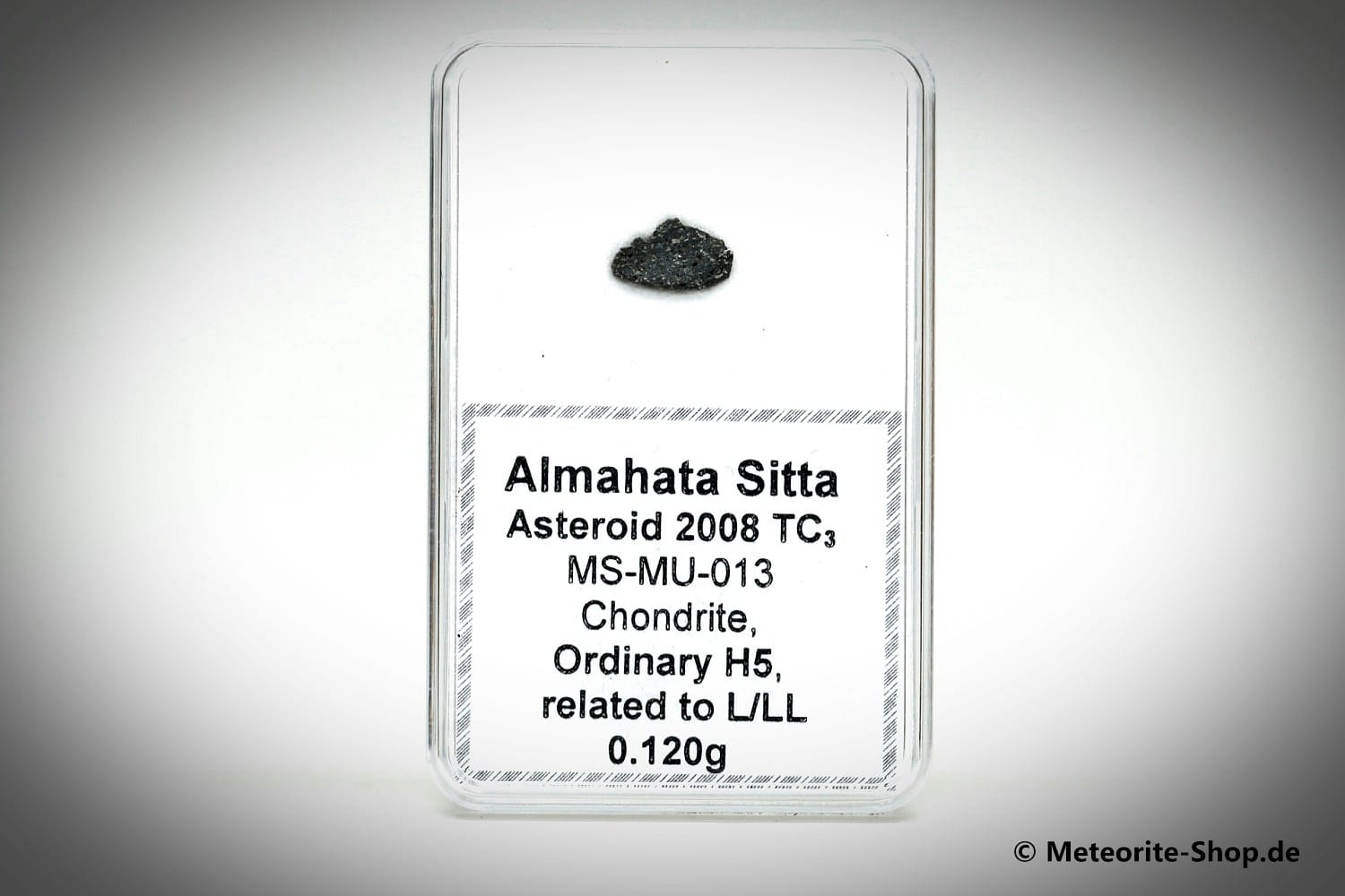 Almahata Sitta Meteorit (MS-MU-013: Gewöhnlicher Chondrit > H5, L/LL) - 0,120 g