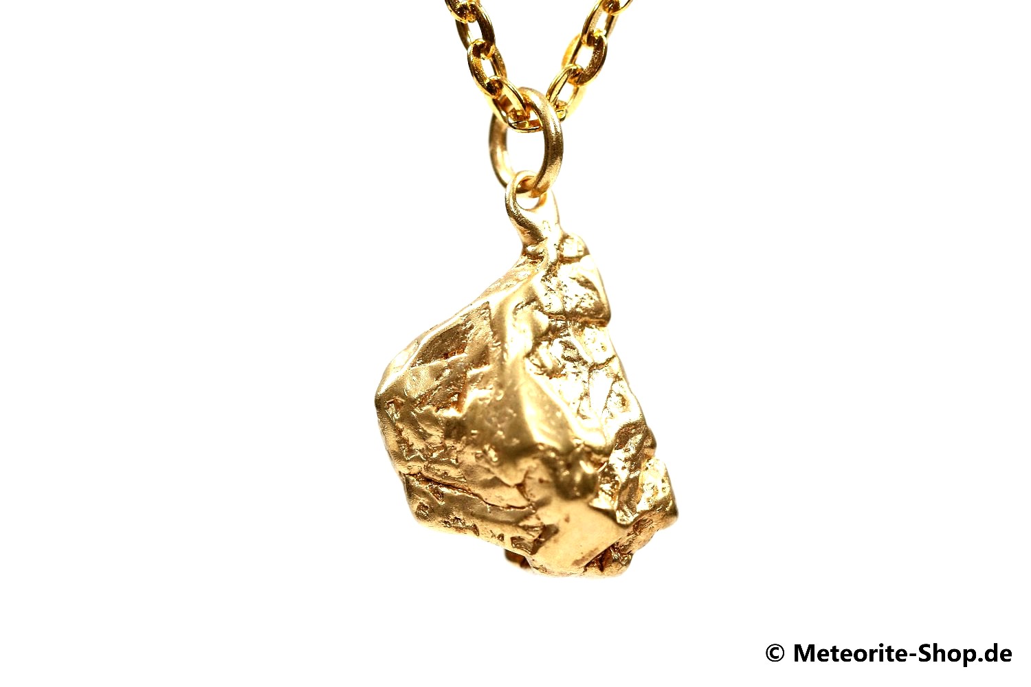 Eisen-Meteorit-Anhänger (Campo del Cielo | Natura | Vergoldet) - 10,30 g