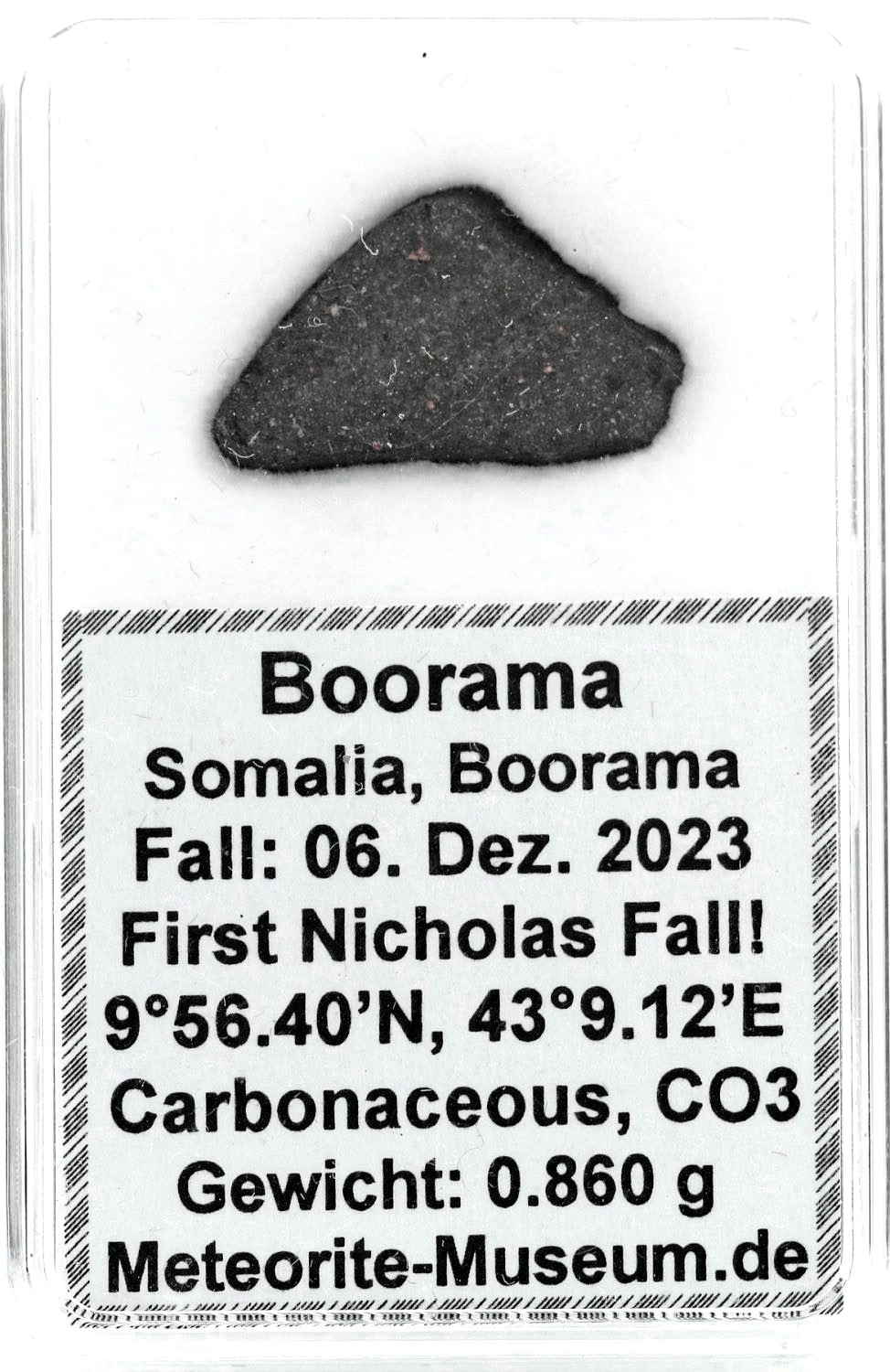 Boorama Meteorit CO3 (Motiv I): Einzigartig: Der erste Nikolaus-Meteoritenfall vom 06.12.2023 - Als der Himmel Geschichte schrieb