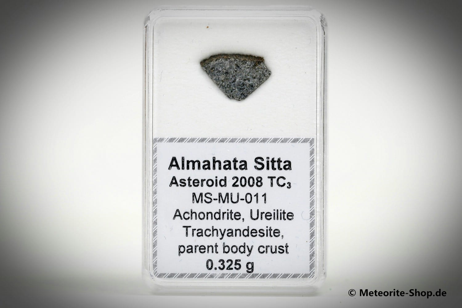 Almahata Sitta Meteorit (MS-MU-011: Ureilit > Trachyandesit > einmalig) - 0,325 g