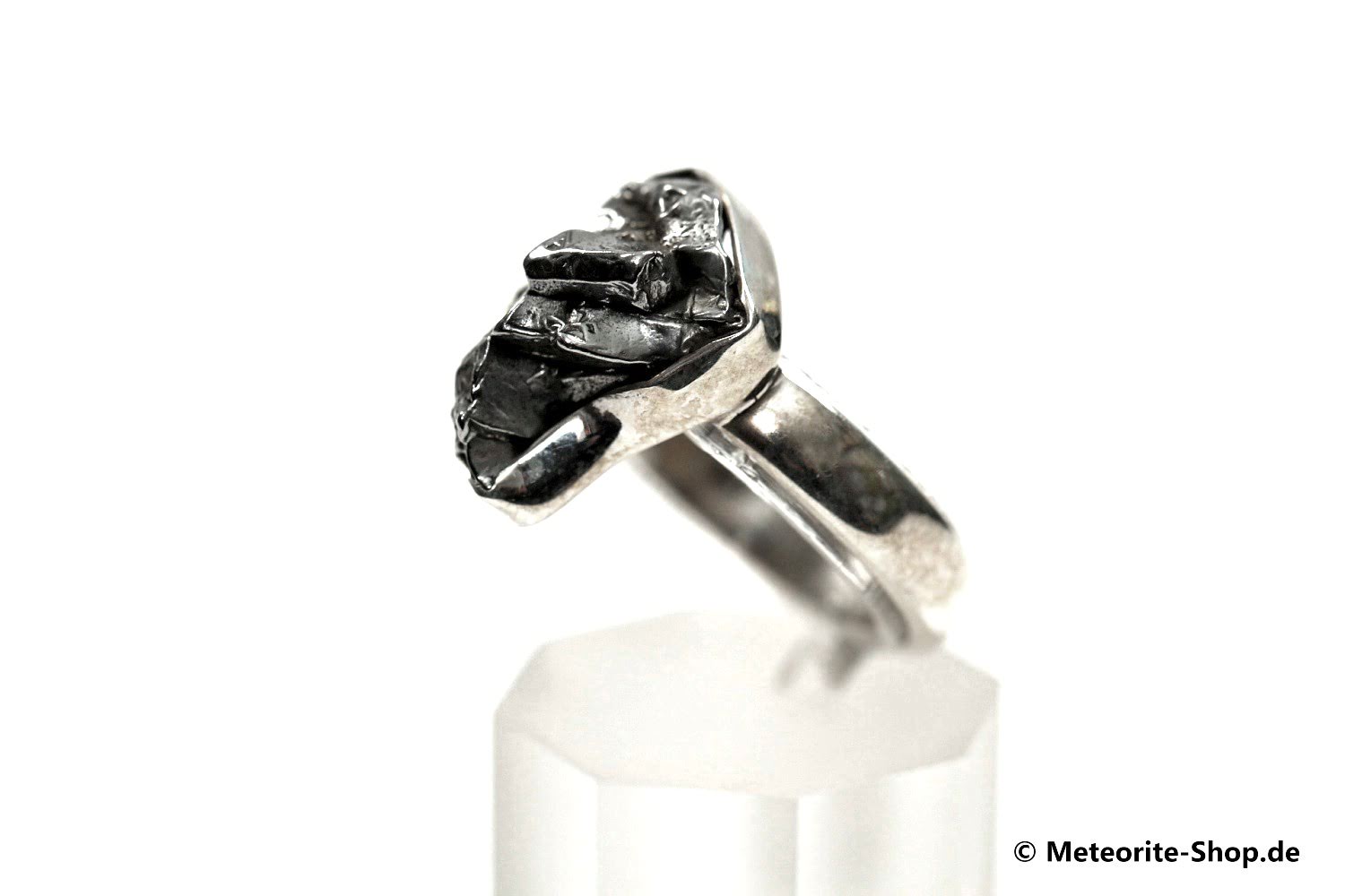 Eisen-Meteorit-Ring (Campo del Cielo | Gefasst | Gr. 54 | 925er Silber) - 5,70 g