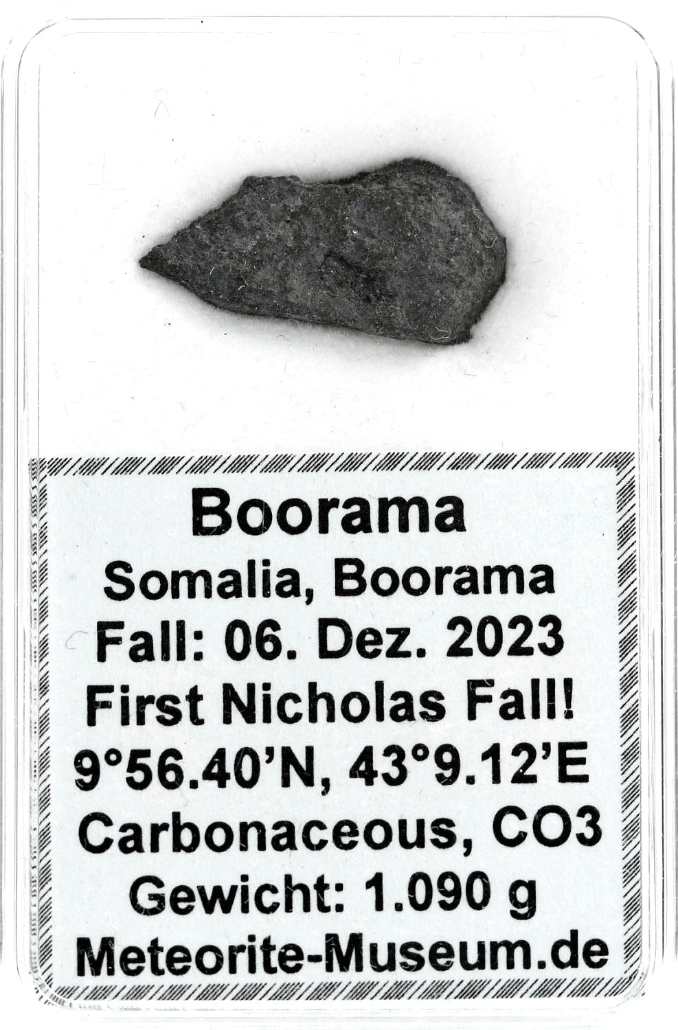 Boorama Meteorit CO3 (Motiv I): Einzigartig: Der erste Nikolaus-Meteoritenfall vom 06.12.2023 - Als der Himmel Geschichte schrieb