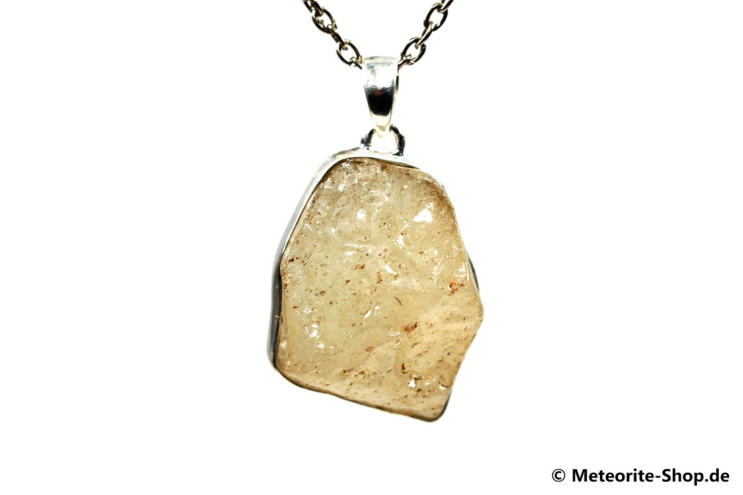 Libyscher Wüstenglas-Anhänger (Impaktglas | Natura | 925er Silber) - 11,30 g