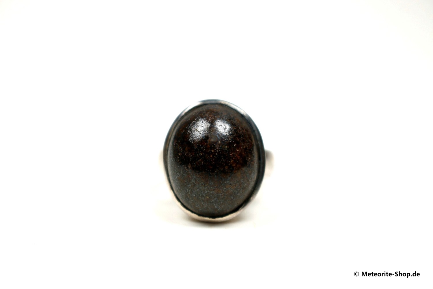 Stein-Meteorit-Ring (NWA 869 | Cabochon | Gr. 57 | 925er Silber) - 9,15 g