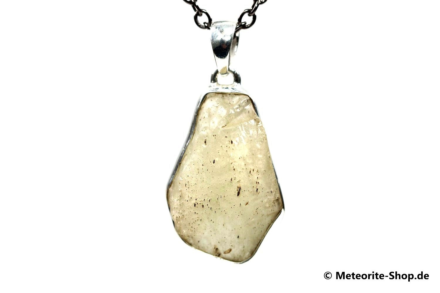 Libyscher Wüstenglas-Anhänger (Impaktglas | Natura | 925er Silber) - 7,70 g