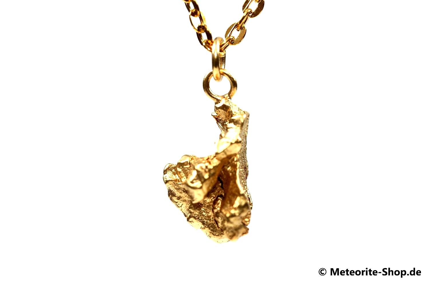 Eisen-Meteorit-Anhänger (Campo del Cielo | Natura | Vergoldet) - 4,40 g