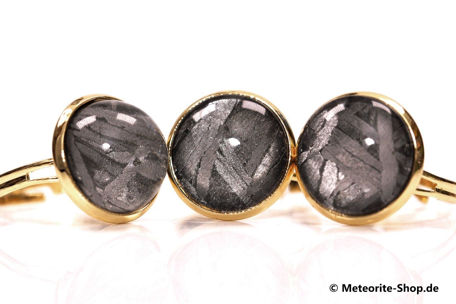 Eisen-Meteorit Ring (Aletai | Glatt | Verstellbar Gr. 54 - 57 | Vergoldet) - 2,70 g