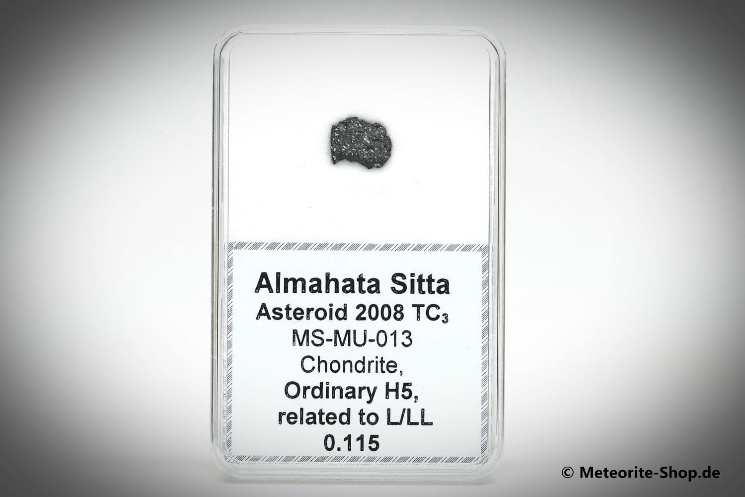 Almahata Sitta Meteorit (MS-MU-013: Gewöhnlicher Chondrit > H5, L/LL) - 0,115 g