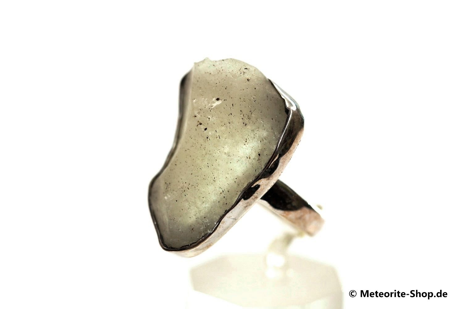 Libyscher Wüstenglas-Ring (Impaktglas | Natura | Gr. 56 | 925er Silber) - 6,40 g