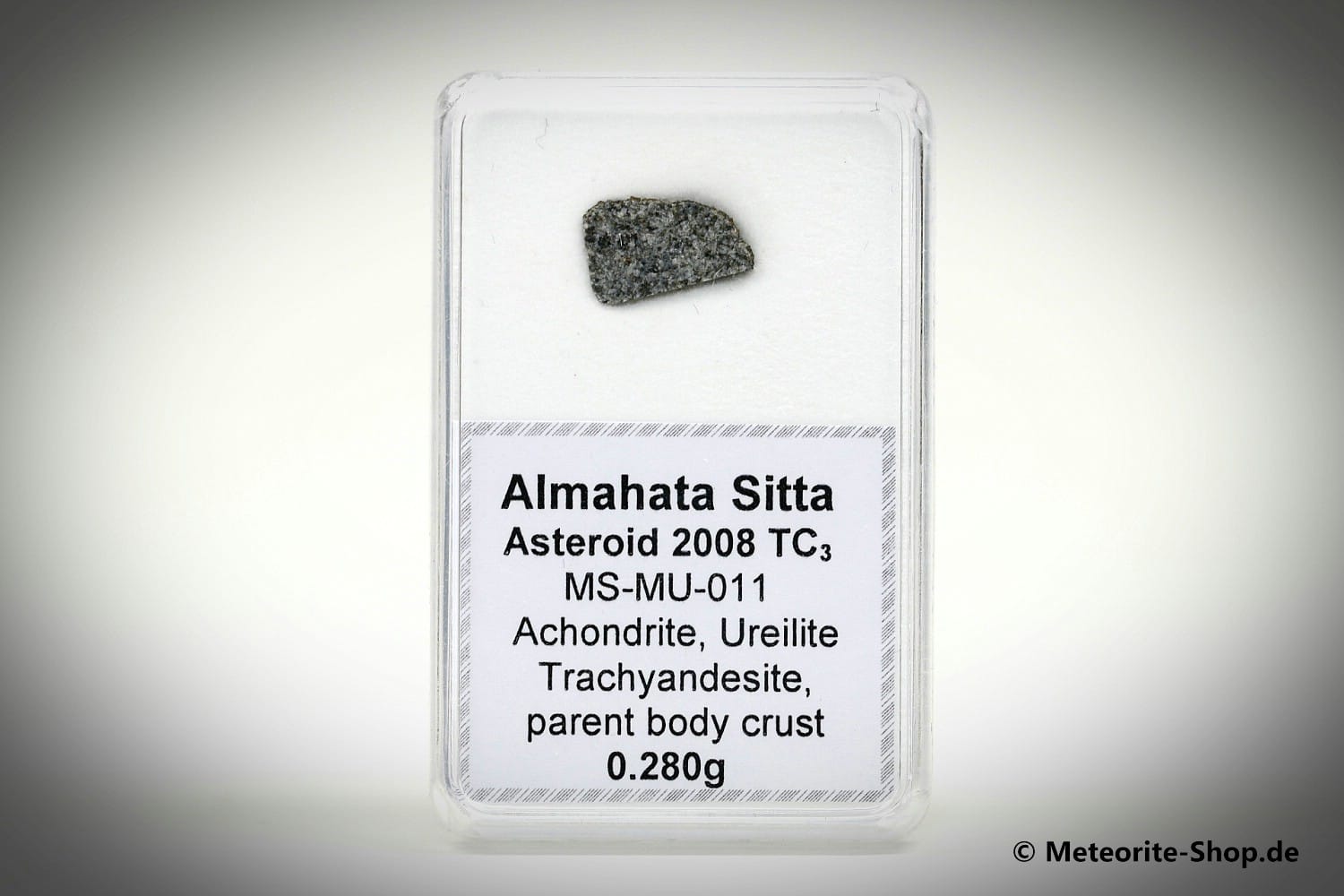 Almahata Sitta Meteorit (MS-MU-011: Ureilit > Trachyandesit > einmalig) - 0,280 g