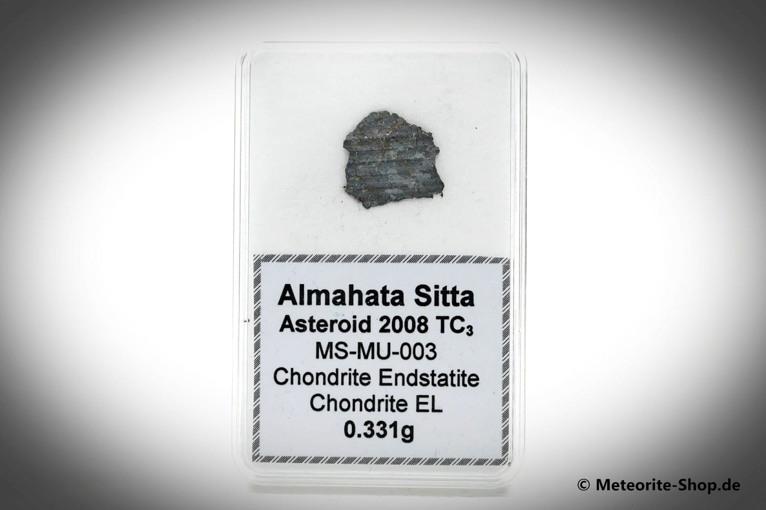 Almahata Sitta Meteorit (MS-MU-003: Enstatit-Chondrit > EL, Brekzie) - 0,331 g