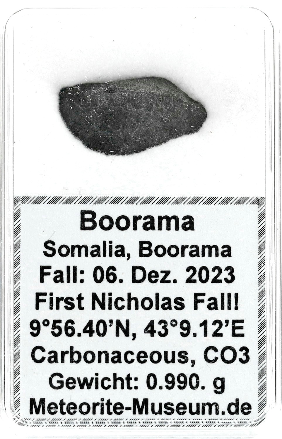 Boorama Meteorit CO3 (Motiv I): Einzigartig: Der erste Nikolaus-Meteoritenfall vom 06.12.2023 - Als der Himmel Geschichte schrieb