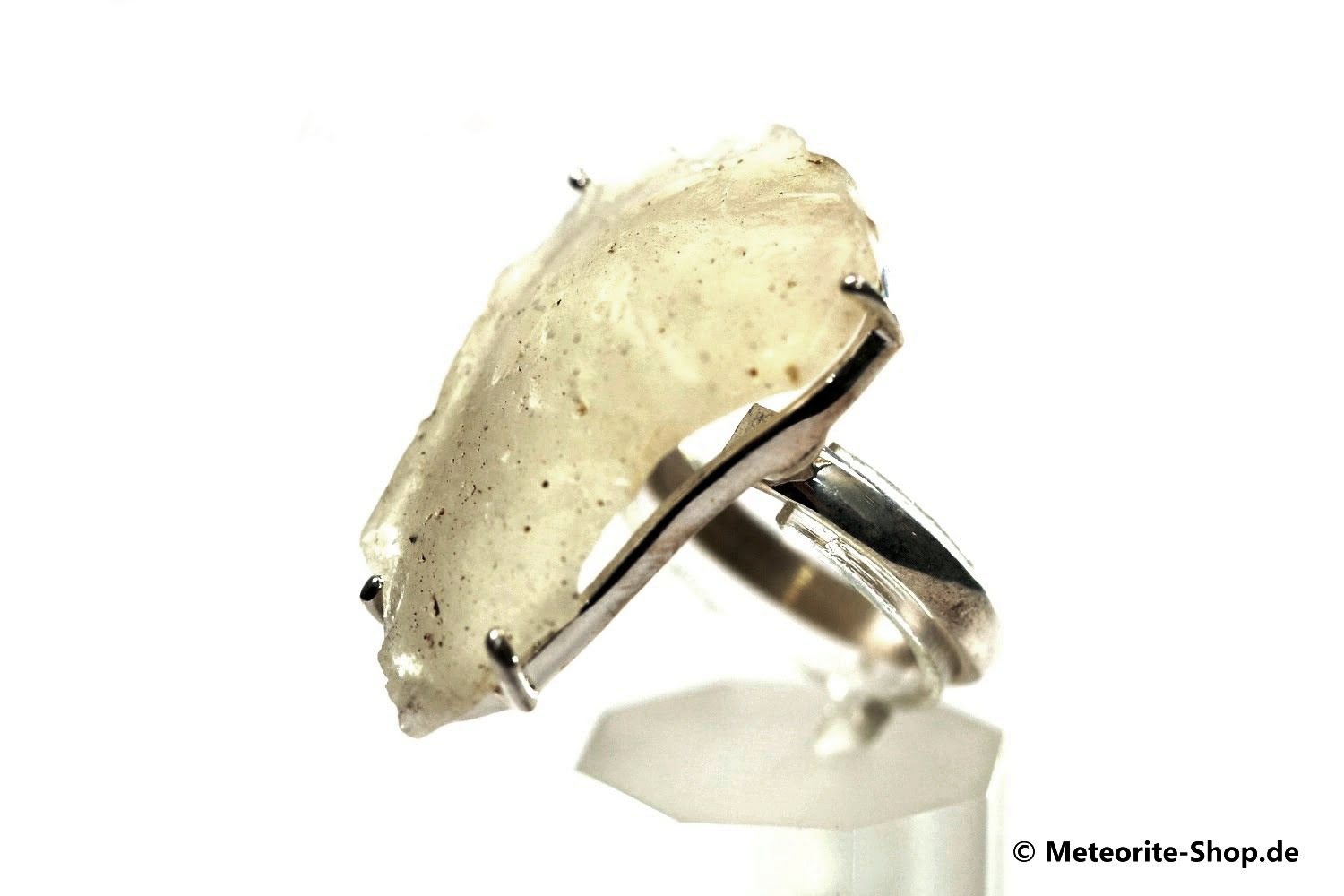 Libyscher Wüstenglas-Ring (Impaktglas | Natura | Gr. 59 | 925er Silber) - 7,60 g