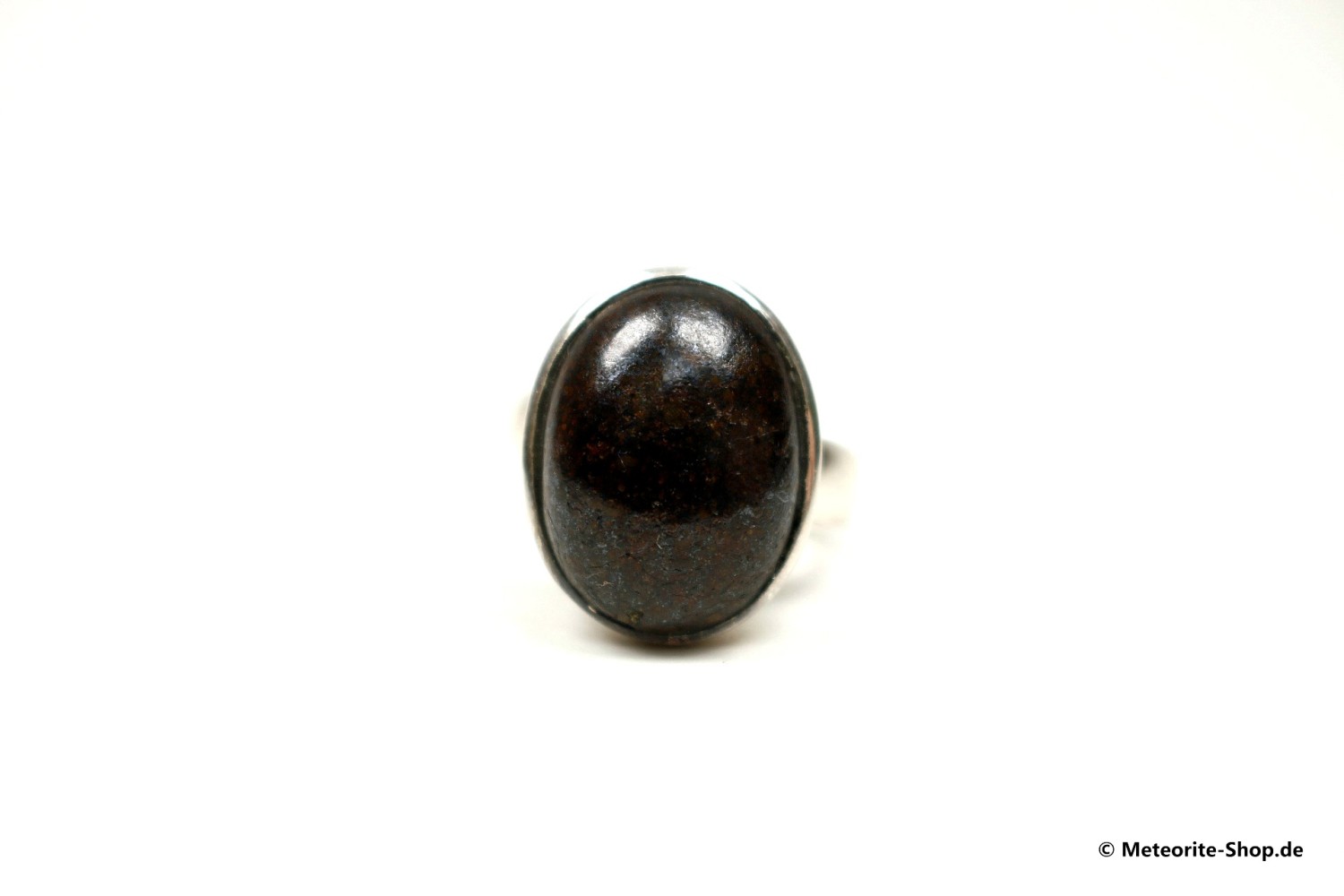 Stein-Meteorit-Ring (NWA 869 | Cabochon | Gr. 58 | 925er Silber) - 8,75 g