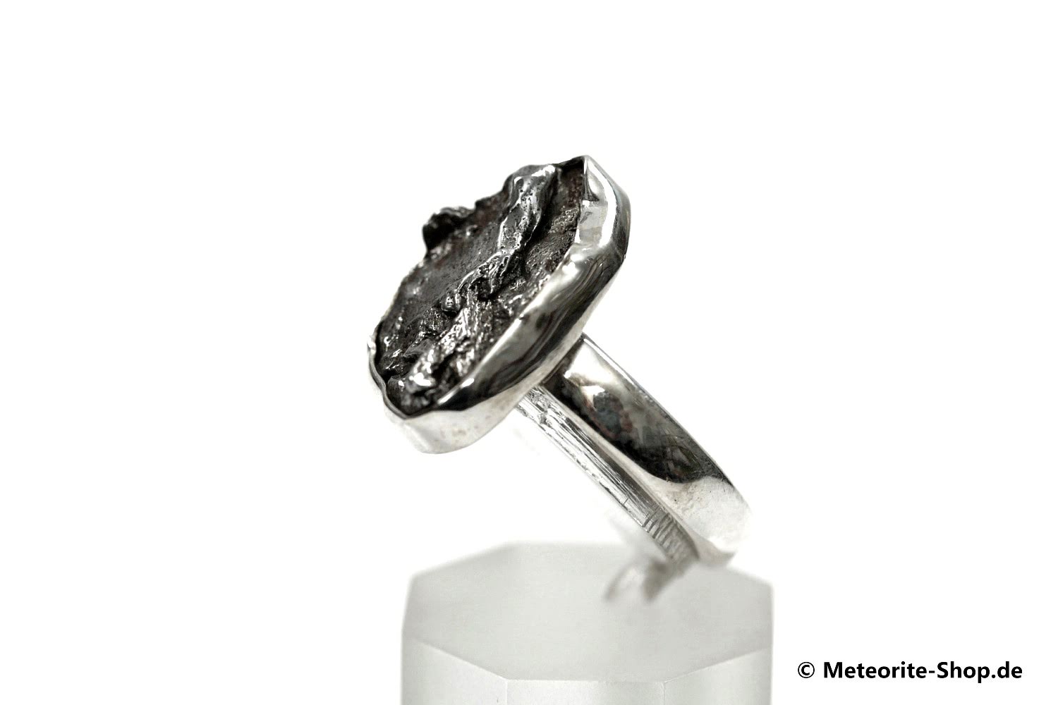 Eisen-Meteorit-Ring (Campo del Cielo | Gefasst | Gr. 54 | 925er Silber) - 5,10 g