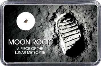 Mond Meteorit Lahmada 020 (Motiv: Astronaut-Fußabdruck im Mondstaub)