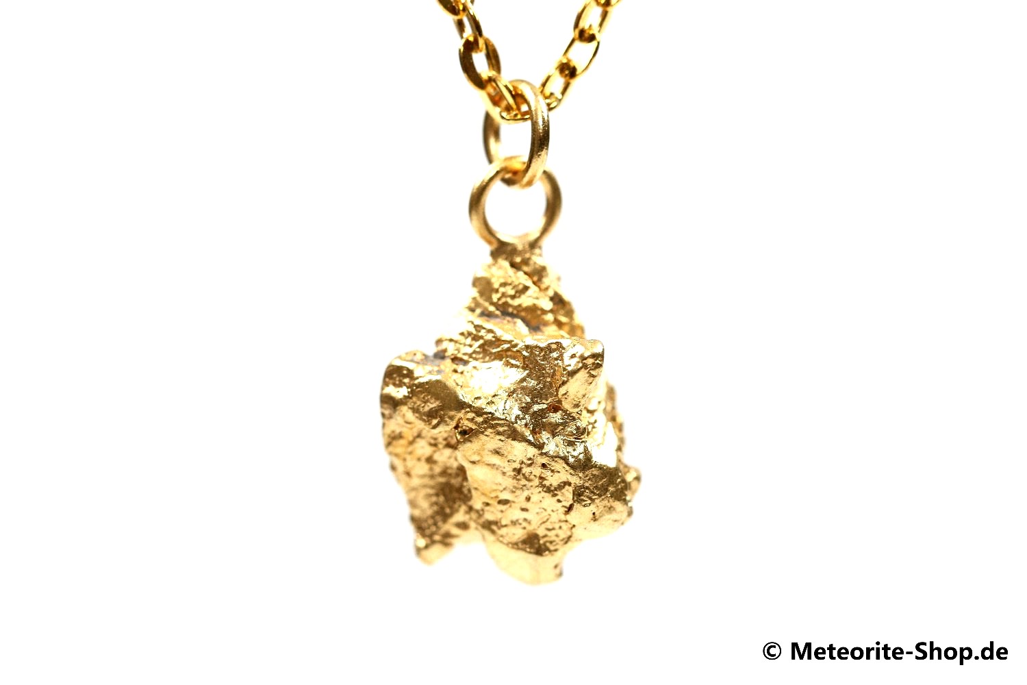 Eisen-Meteorit-Anhänger (Campo del Cielo | Natura | Vergoldet) - 6,10 g