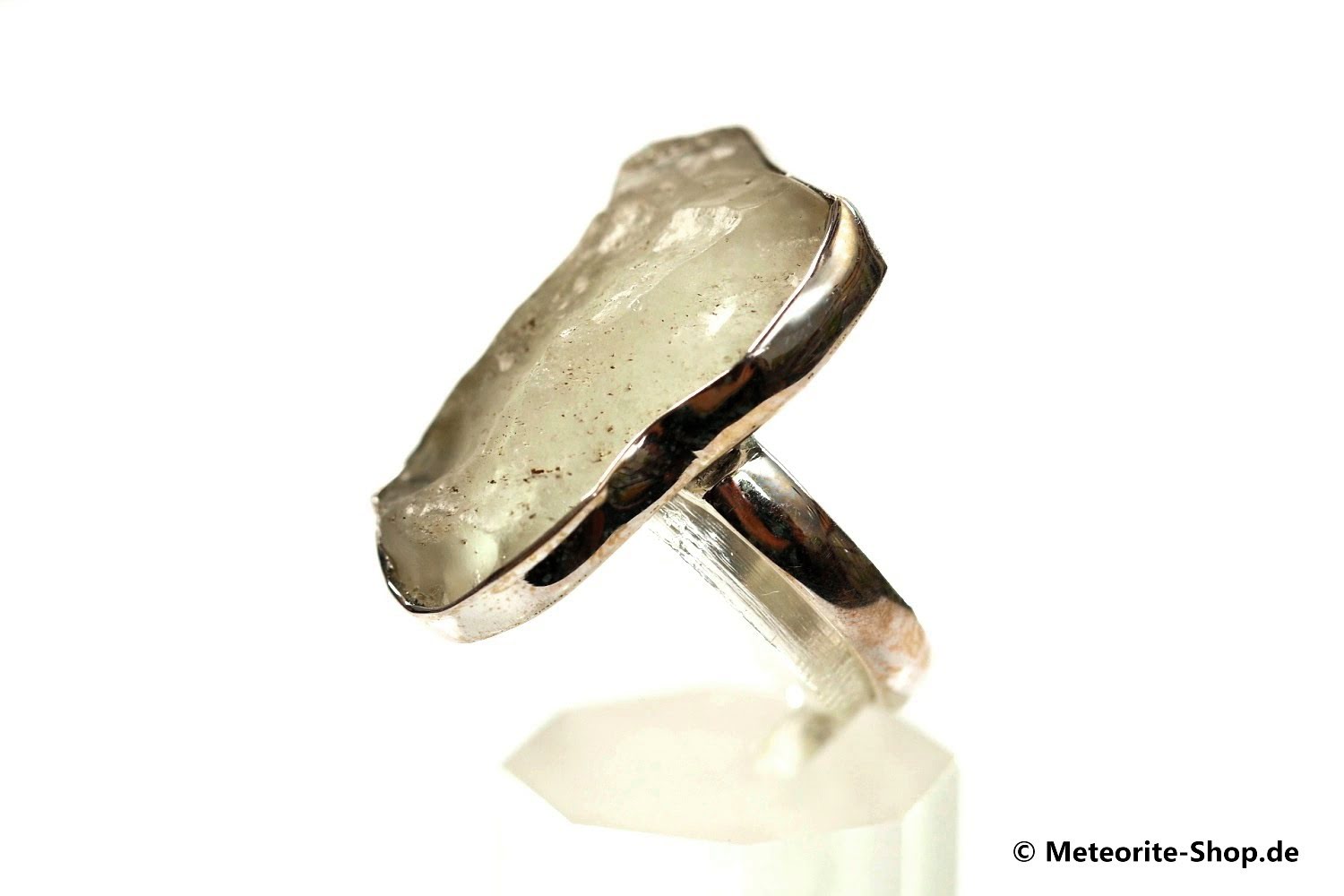Libyscher Wüstenglas-Ring (Impaktglas | Natura | Gr. 56 | 925er Silber) - 7,20 g