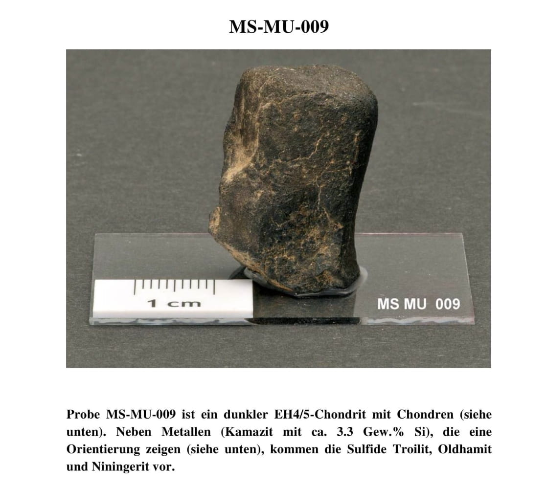 Almahata Sitta Meteorit (MS-MU-009: Enstatit-Chondrit > dunkler EH4/5) - 0,644 g
