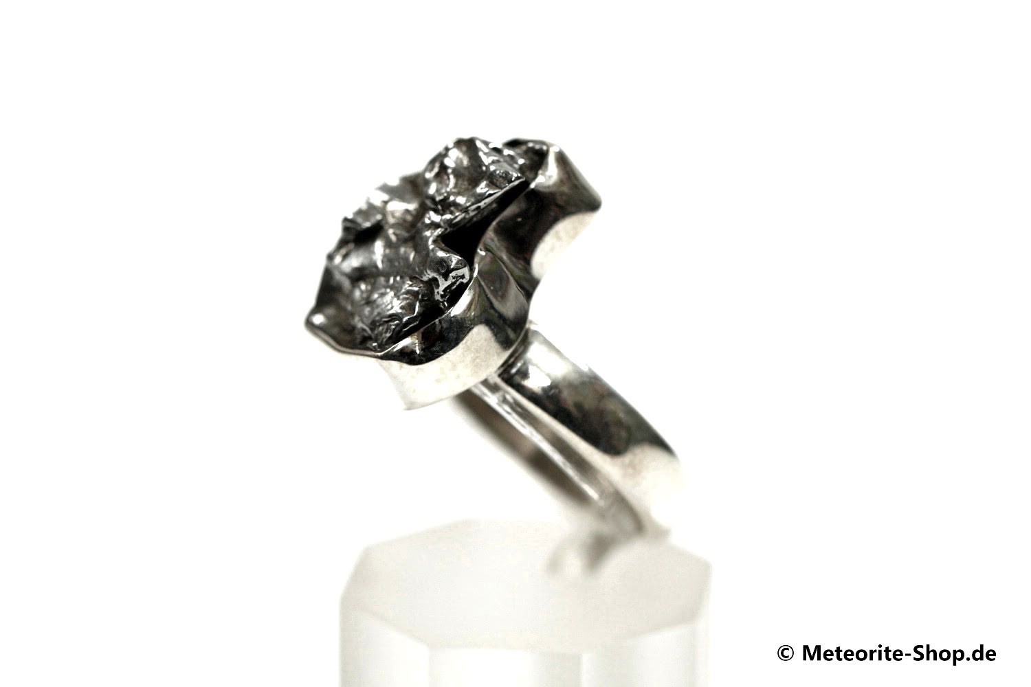 Eisen-Meteorit-Ring (Campo del Cielo | Gefasst | Gr. 55 | 925er Silber) - 6,90 g
