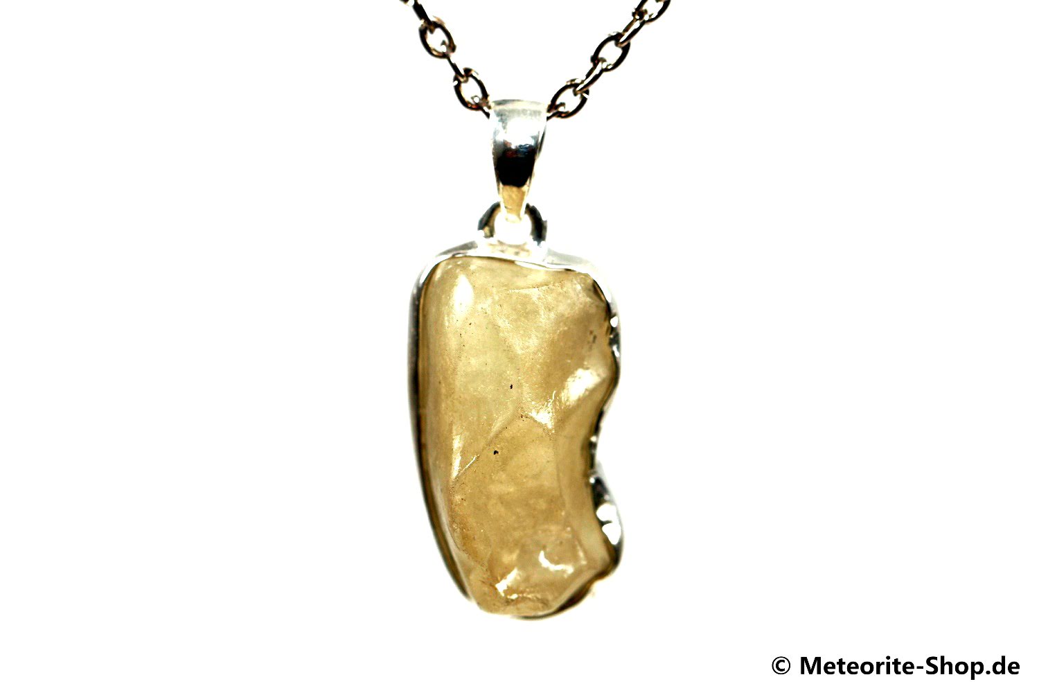 Libyscher Wüstenglas-Anhänger (Impaktglas | Natura | 925er Silber) - 8,70 g