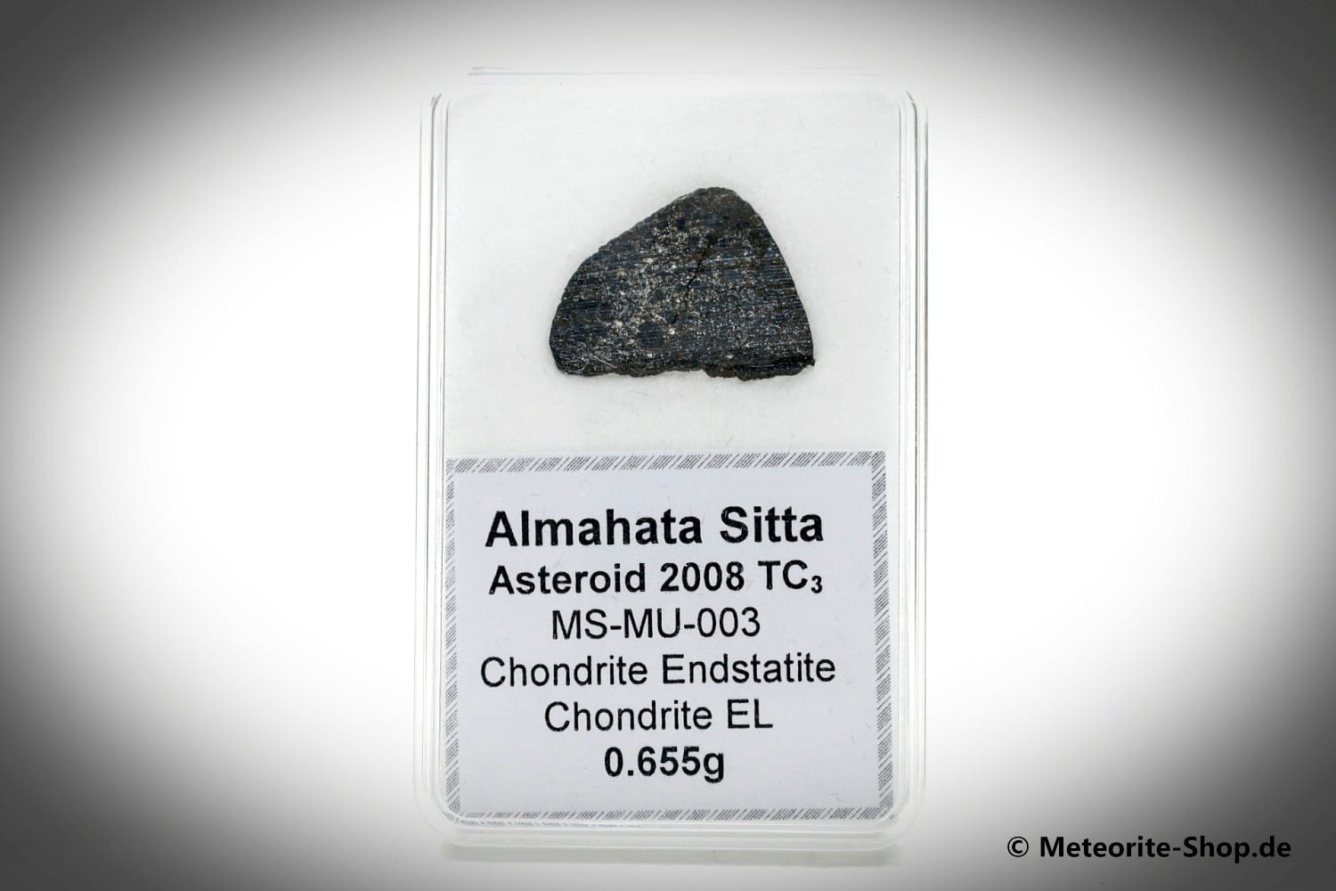 Almahata Sitta Meteorit (MS-MU-003: Enstatit-Chondrit > EL, Brekzie) - 0,655 g
