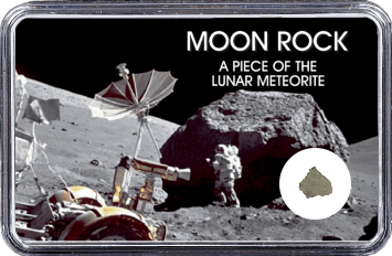 Mond Meteorit NWA 11407 (Motiv: Astronaut mit Mond-Technik)