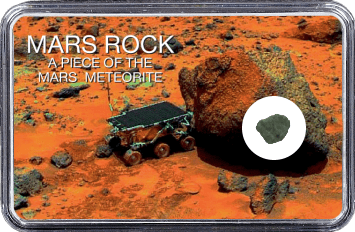 Mars Meteorit Ouargla 003 (Motiv: Mars Rover Sojourner mit Felsen und Marsgestein)