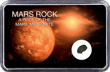 Mars Meteorit Ouargla 003 (Motiv: Mars mit Sonne und Weltall)