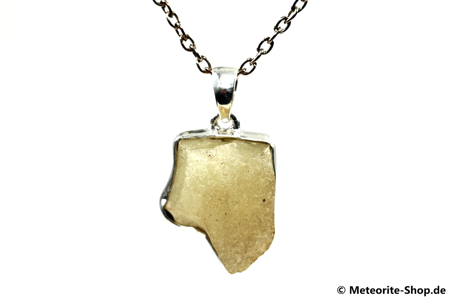 Libyscher Wüstenglas-Anhänger (Impaktglas | Natura | 925er Silber) - 7,40 g