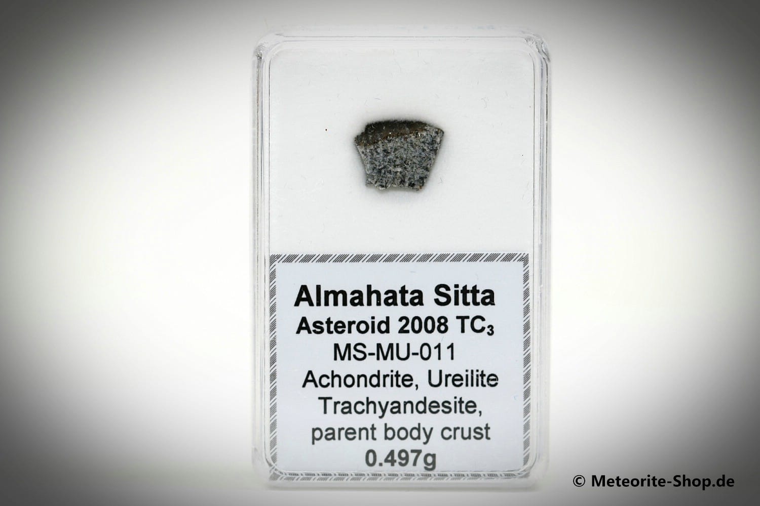 Almahata Sitta Meteorit (MS-MU-011: Ureilit > Trachyandesit > einmalig) - 0,497 g