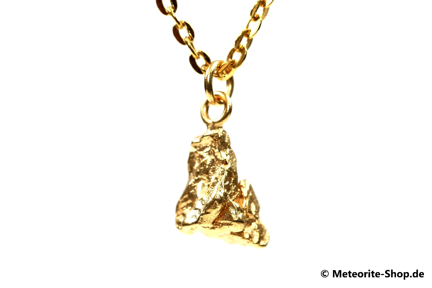 Eisen-Meteorit-Anhänger (Campo del Cielo | Natura | Vergoldet) - 3,20 g