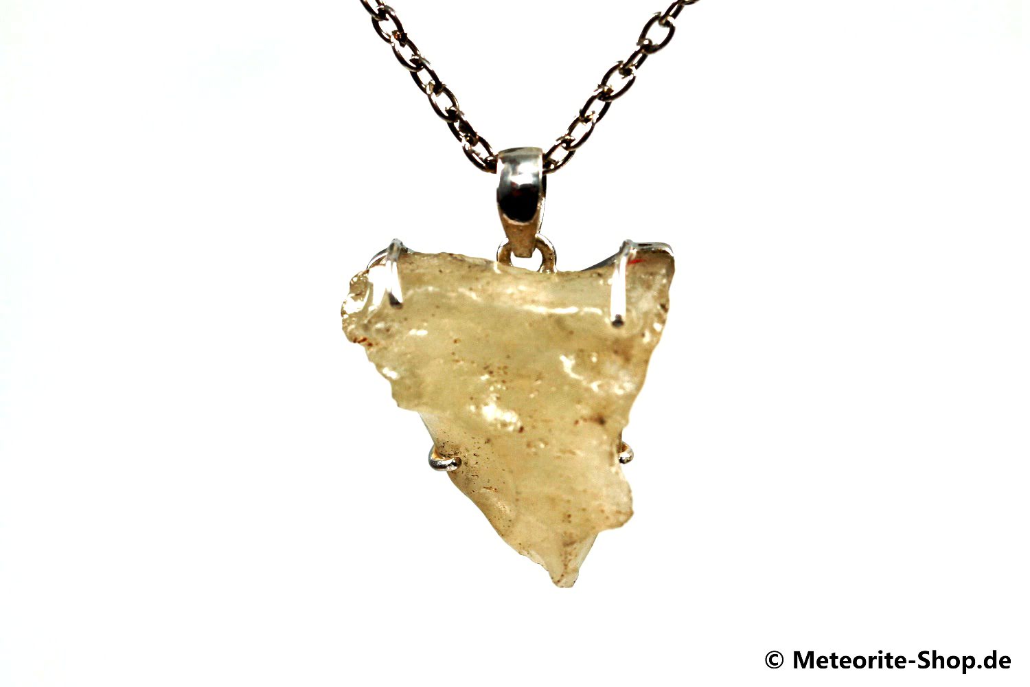 Libyscher Wüstenglas-Anhänger (Impaktglas | Natura | 925er Silber) - 7,30 g