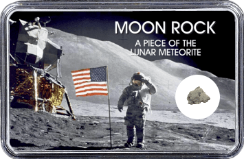 Mond Meteorit Lahmada 020 (Motiv: Astronaut mit US-Flagge II)