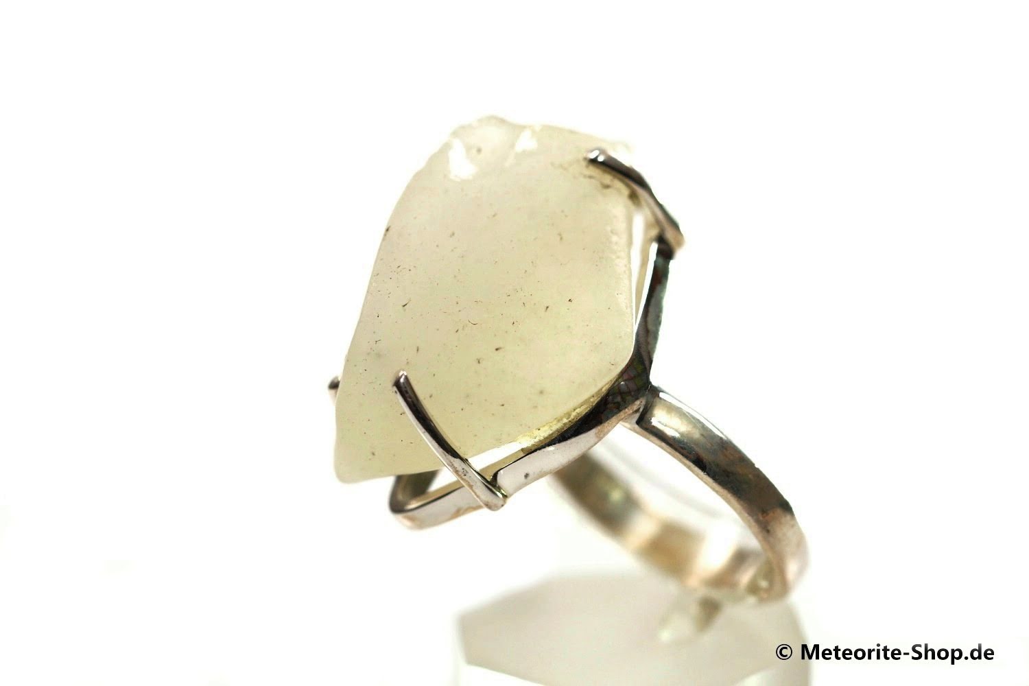 Libyscher Wüstenglas-Ring (Impaktglas | Natura | Gr. 56 | 925er Silber) - 7,40 g