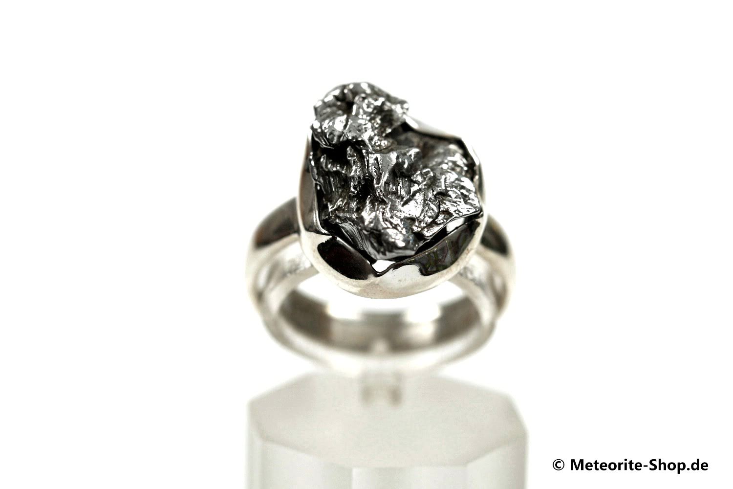 Eisen-Meteorit-Ring (Campo del Cielo | Gefasst | Gr. 55 | 925er Silber) - 6,20 g
